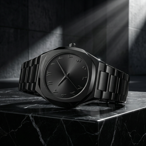Arabic Aura watch Black Stainless steel