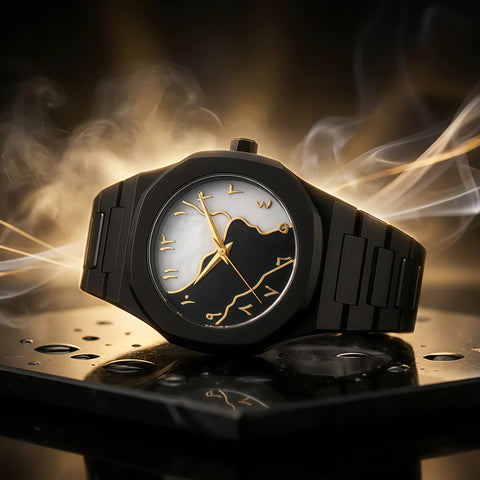 Arabic Aura Marble black dial
